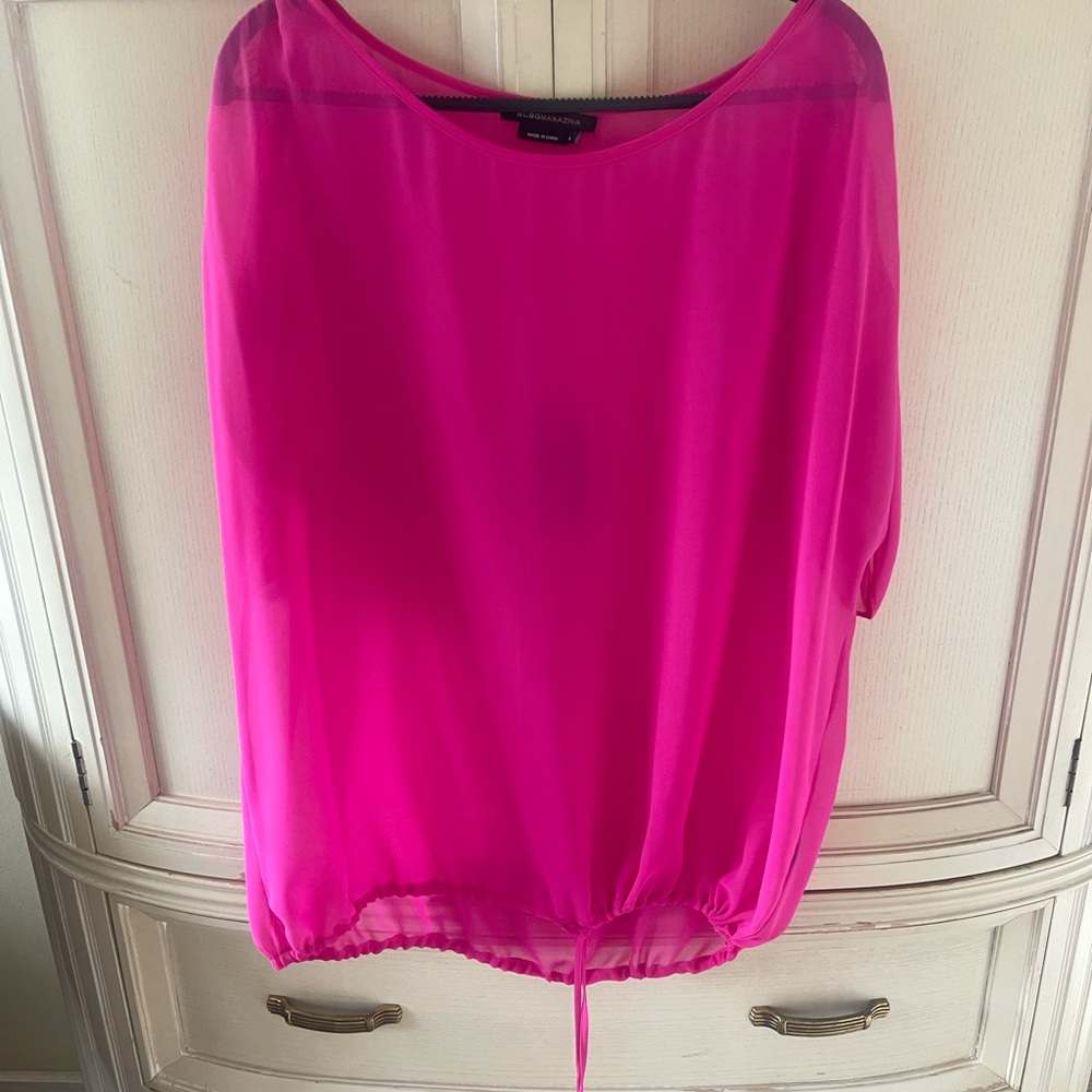 BCBG Fuchsia Sheer Women's Blouse
